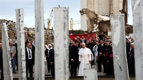 Pope Prays for Justice at Beirut Port Explosion Site During Final Day in Lebanon