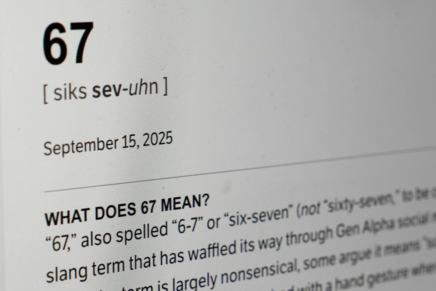 Dictionary.com's Word of the Year: The Viral '6-7'