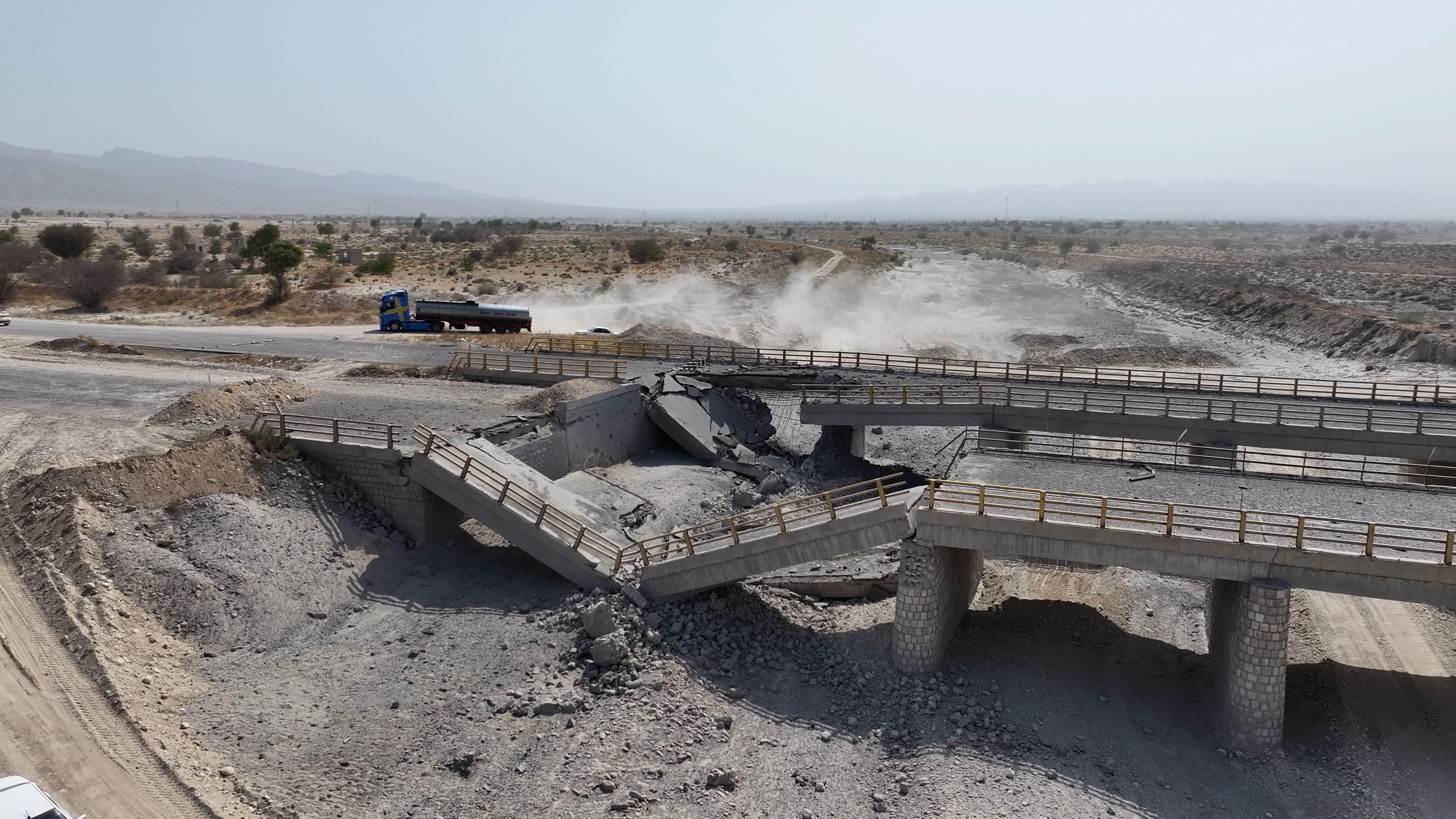 Damaged bridge in Hormozgan province