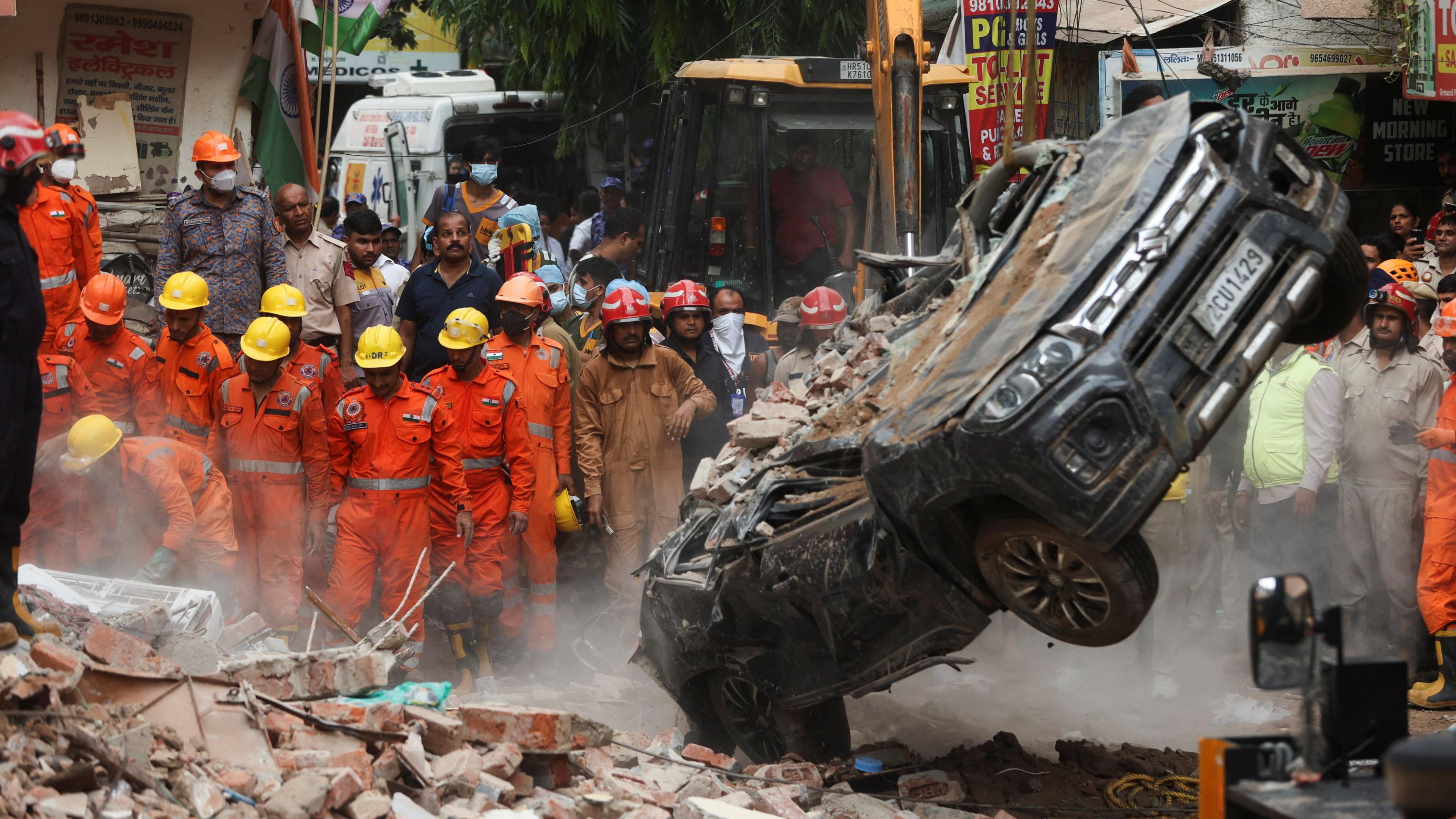 Delhi Building Collapse Leaves Dozens of Students Trapped